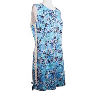 NWT Lilly Pulitzer Mila Stretch Shift Dress, Size 16, Light Aqua Spritz #003516